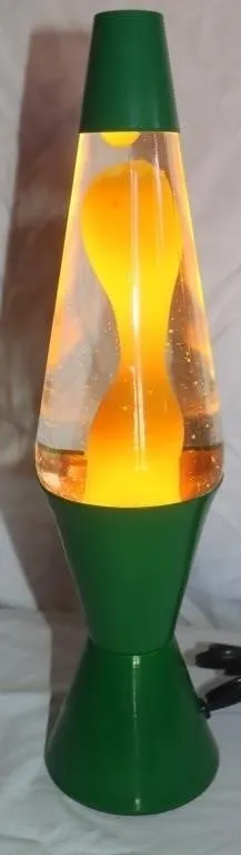 Lava Lamp Green Base Yellow Wax 17"