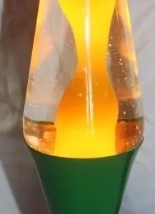 Lava Lamp Green Base Yellow Wax 17"