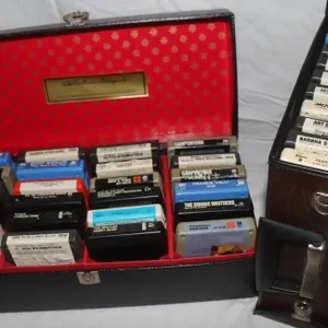 8-Track Music Tapes w/ Carrying Cases