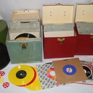 45 RPM Records w/ Storage Cases