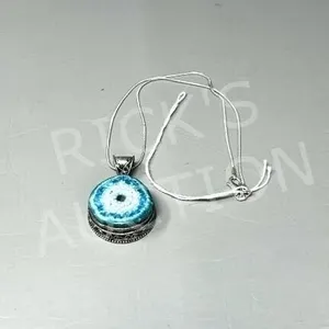 Green Agate pendant on 925 silver chain