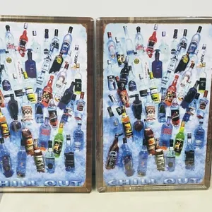 2 metal alcohol advertising signs - 15.5 x 23.5"