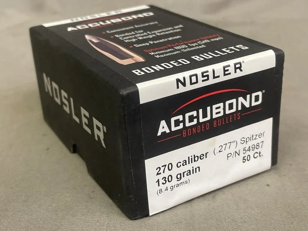Box of 50 Nosler .270 cal.(.277) Accubond