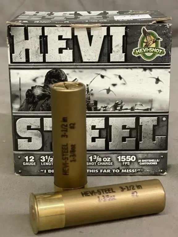 Open box with 12 Hevi-Steel 31/2� 12 gauge