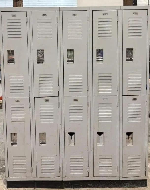 10 Unit Metal Lockers 60”Wx15”Dx76.5”H. Some