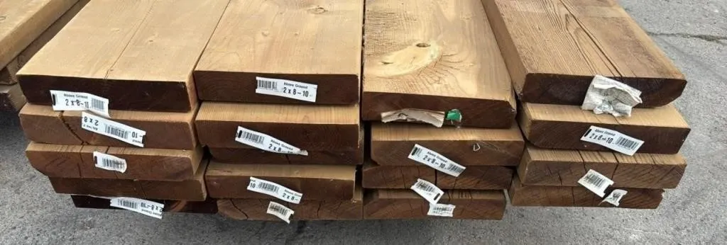 Cull Lumber 28, 2”x8”x10FT Treated Boards. *C