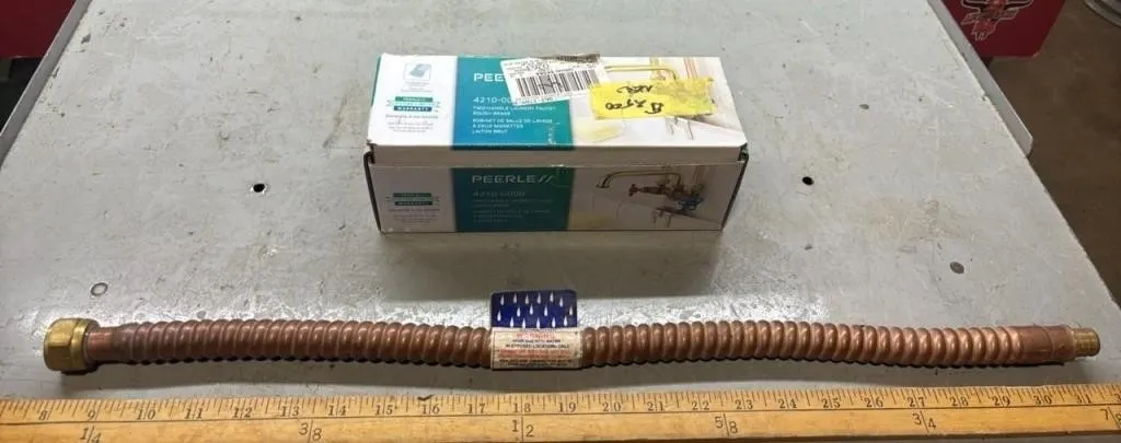 Copper Water Heater Connector & Laundry Faucet.