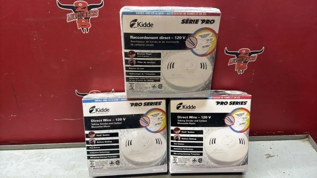 3 Kidde Direct Wire Talking Smoke & Carbon