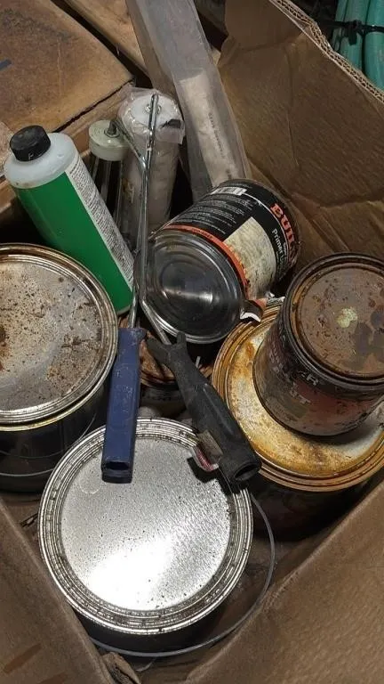 2 Boxes of Asst. Paint & Tools.