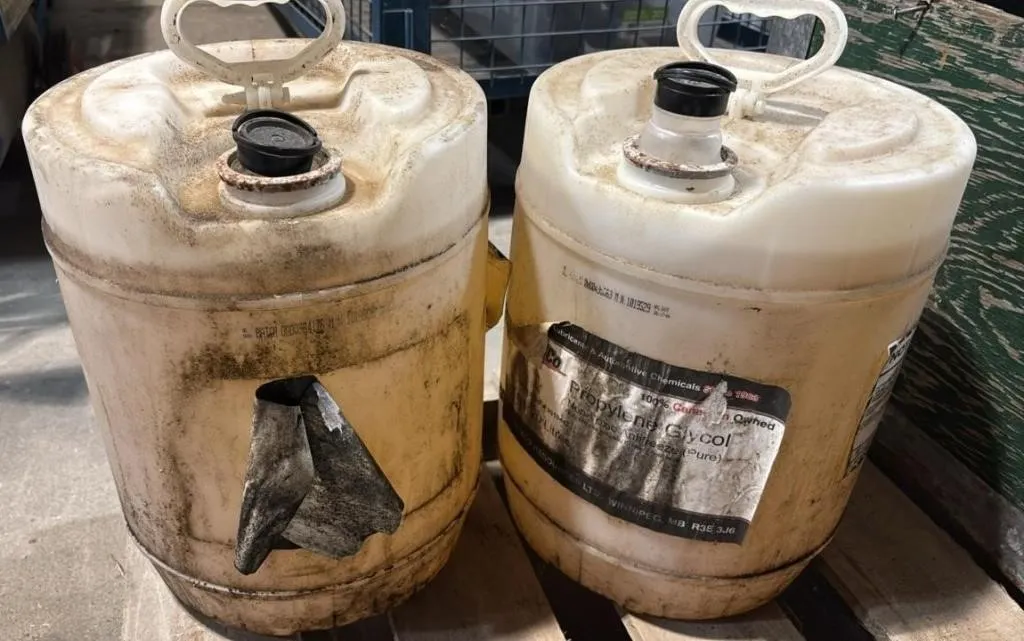2, 20 Litres of Propylene Glycol Jugs.