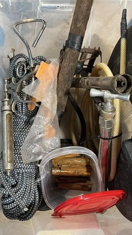Tote of Misc. Vet Tools.