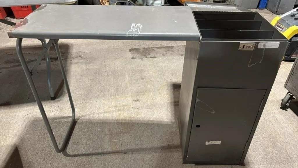 Portable Metal Desk w/Organizer Compartment