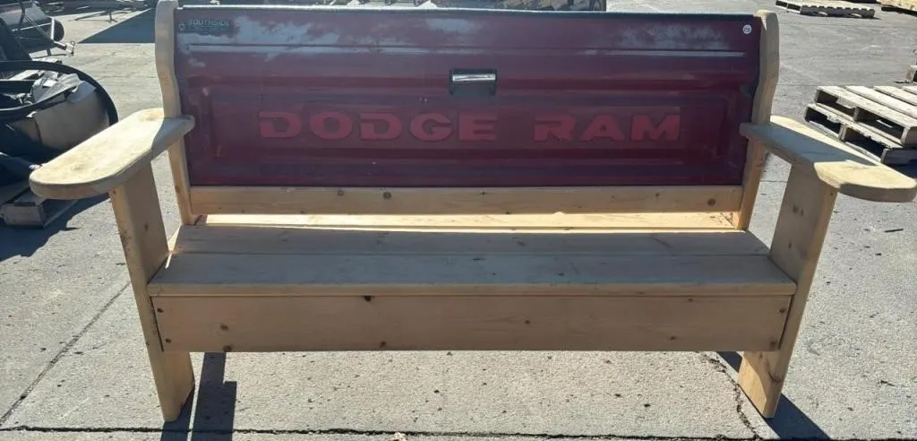 Dodge Ram Truck Box Gate Wood Bench