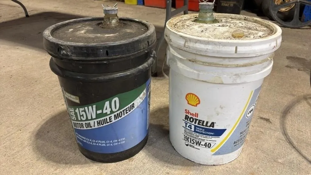 2 Asst. Opened Pails of 15W-40 Oil.