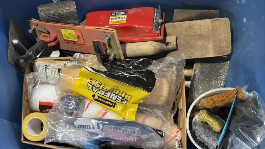 Tote of Asst. Painting Supplies.