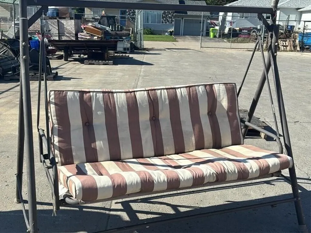 Outdoor Deck Swing 76”Wx48”Dx66”H. Weathering