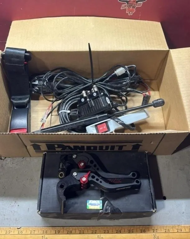 Box of Asst. Auto Parts - Seat Belt Extenders,