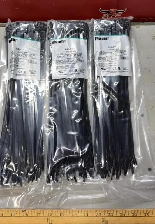 3, 100PC - Panduit 15” Clamp Ties.