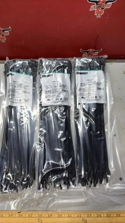3, 100PC - Panduit 15” Clamp Ties.