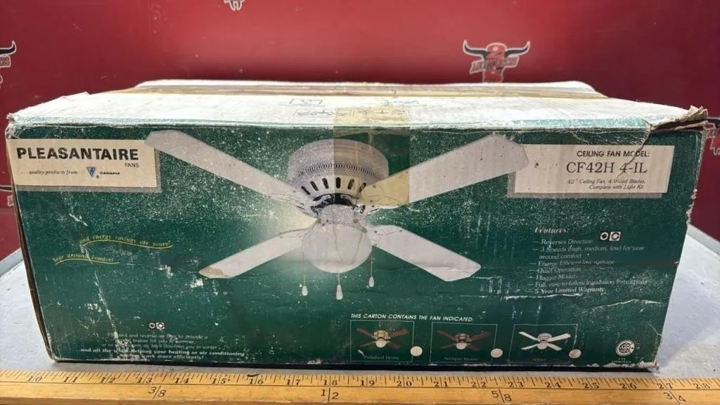 Pleasantaire White Ceiling Fan. Unused.