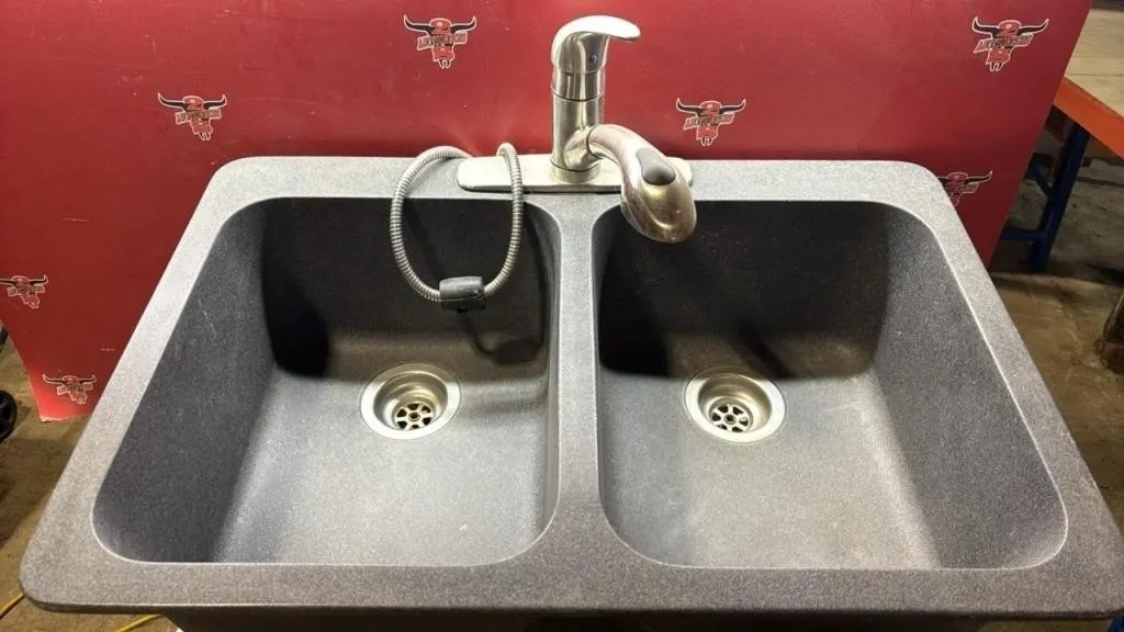 Matt Speckled Finished Double Kitchen Sink