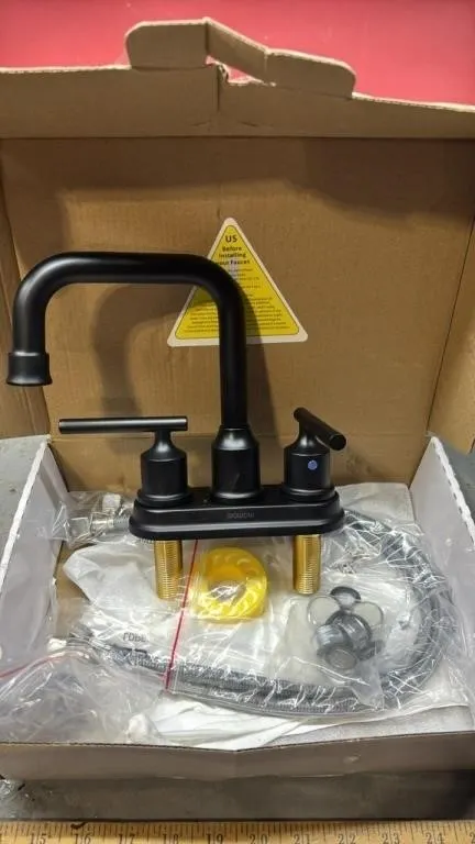 Wowow Flat Black Bathroom Faucet. Unused.