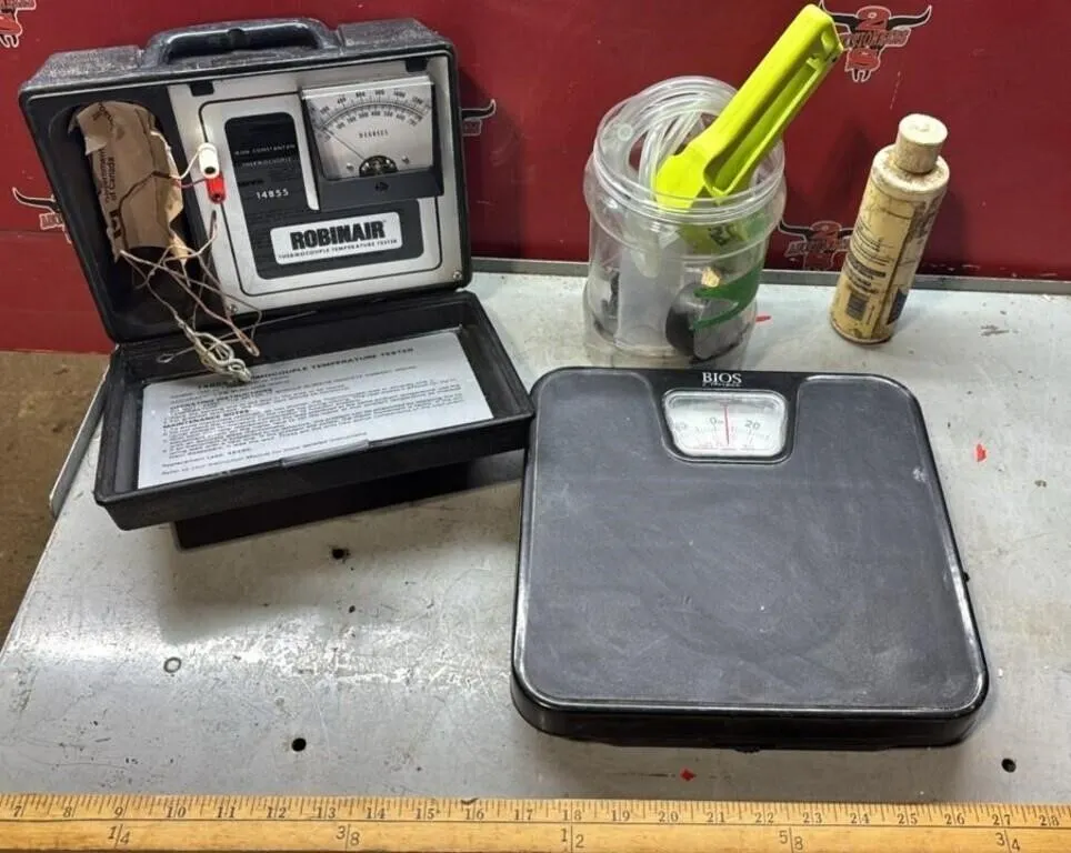 Temp Tester, Scale & Hand Pump. All Untested!
