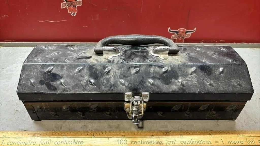 Black Metal Tools Box w/Asst. Wrenches 15”x6”x4”.