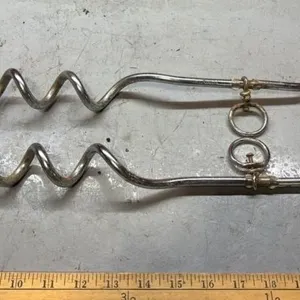 2 Cork Screw Metal 18”L Tie Outs.
