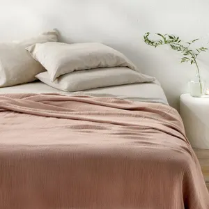 Casaluna Bamboo Matelasse Blanket King Adobe Clay