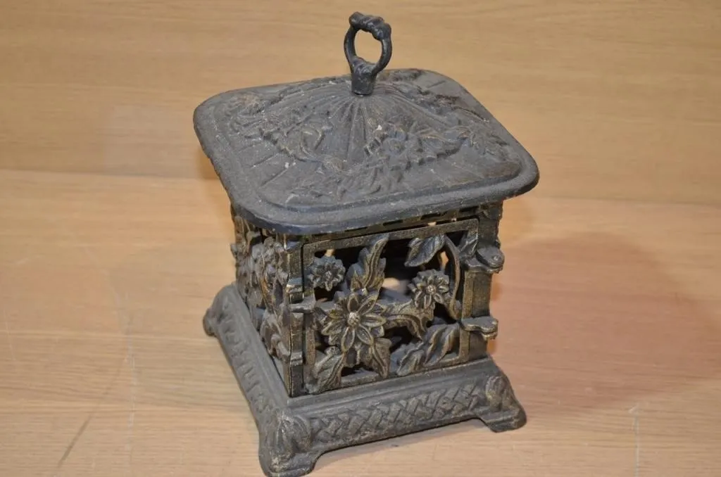 Vintage cast iron garden lantern or pagoda-style
