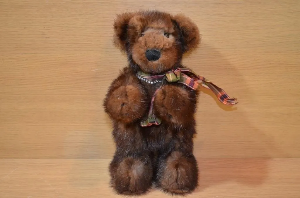 Rare handcrafted real fur teddy bear with fully