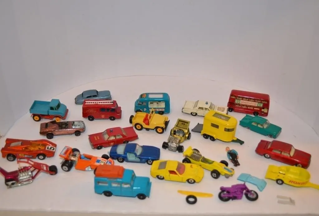Collection of vintage die-cast toy vehicles