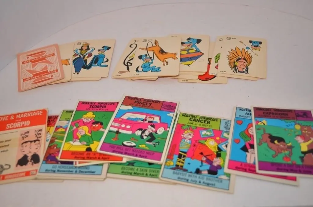 Vintage novelty trading cards and children's card