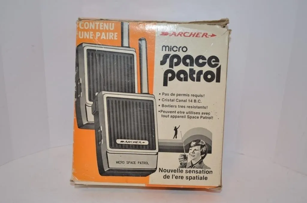 Archer Micro Space Patrol Walkie Talkies in their
