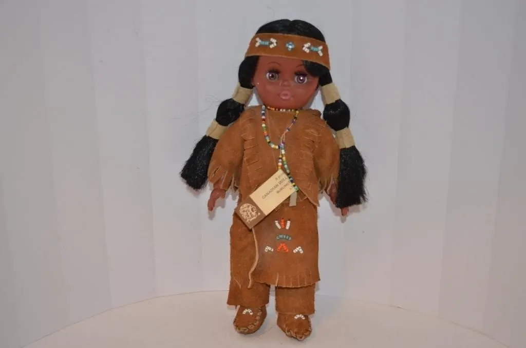 Vintage Native Canadian souvenir doll wearing