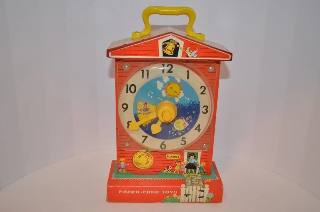 Vintage Fisher-Price Music Box Teaching Clock
