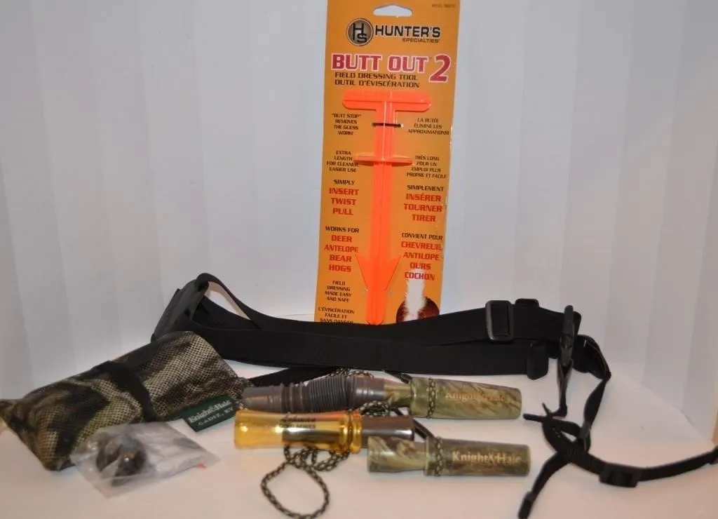 Collection of hunting gear featuring the orange