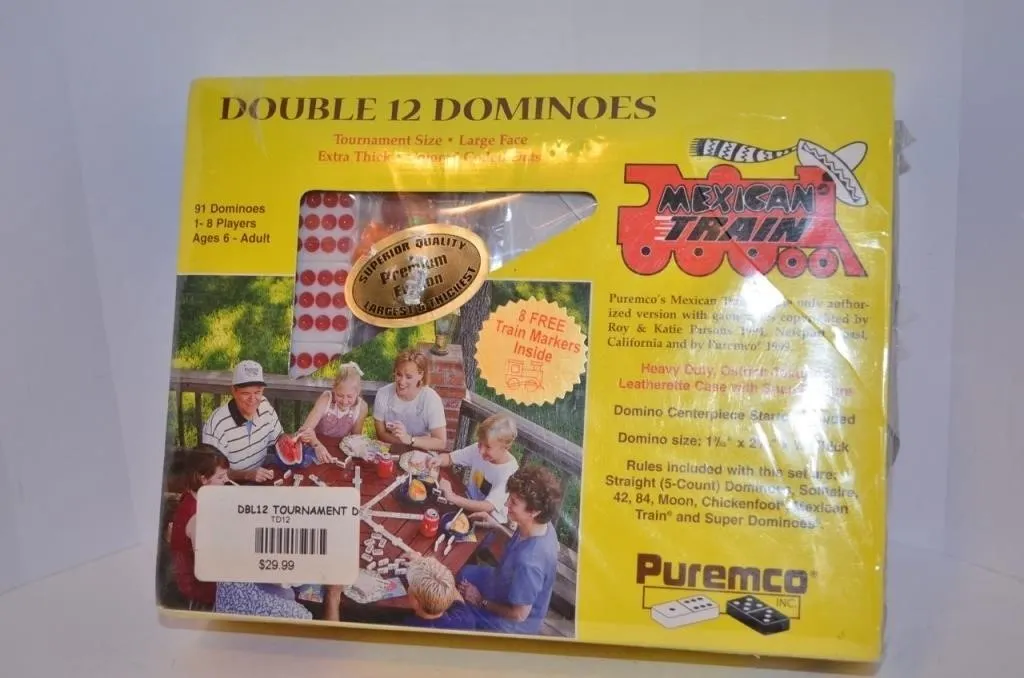 Puremco Mexican Train Double 12 Domino Dominoes