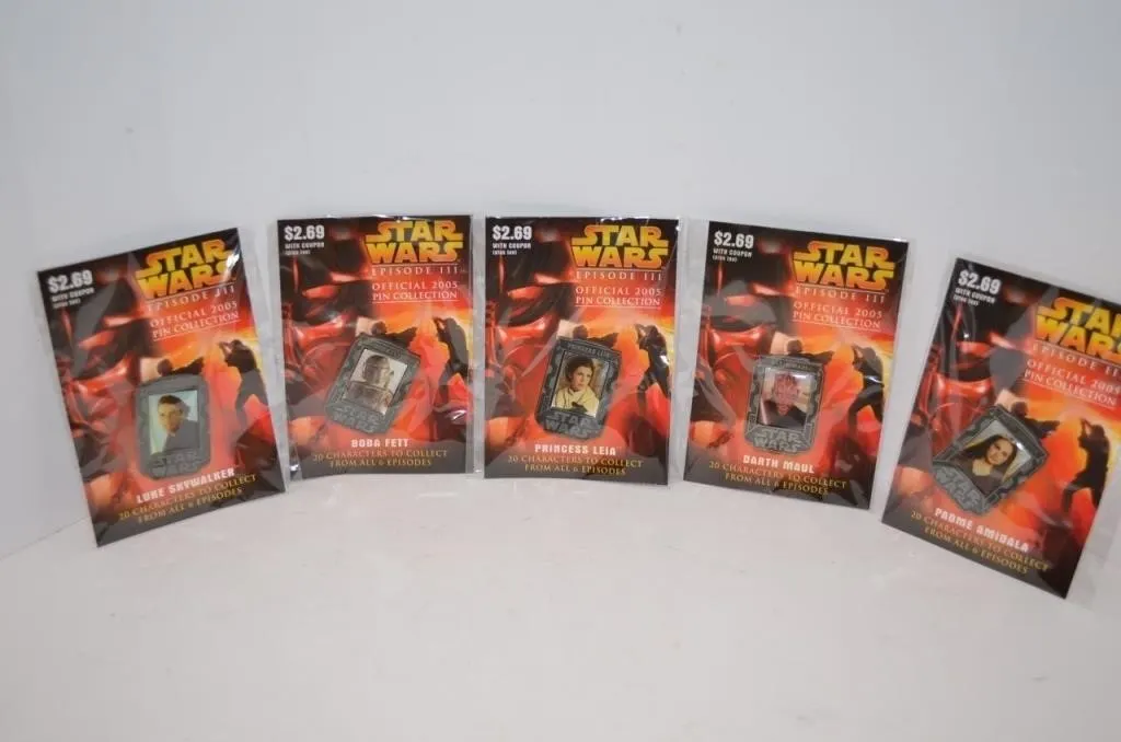 5 Lot collectible lapel pins Star Wars Episode III