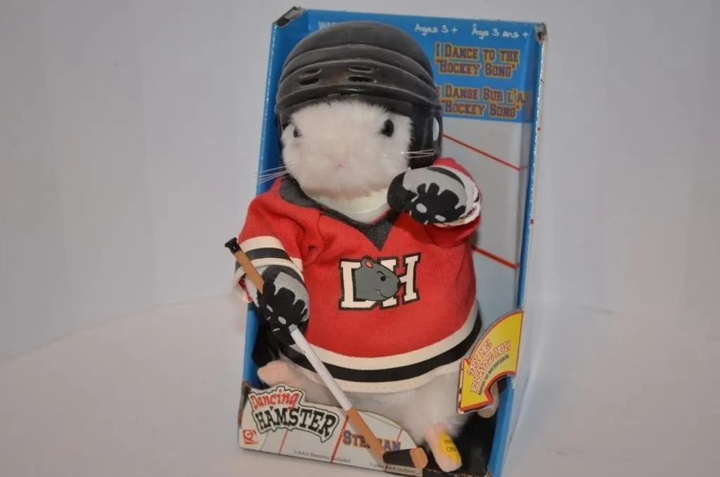 Gemmy Dancing Hamster Hockey Player animated plush