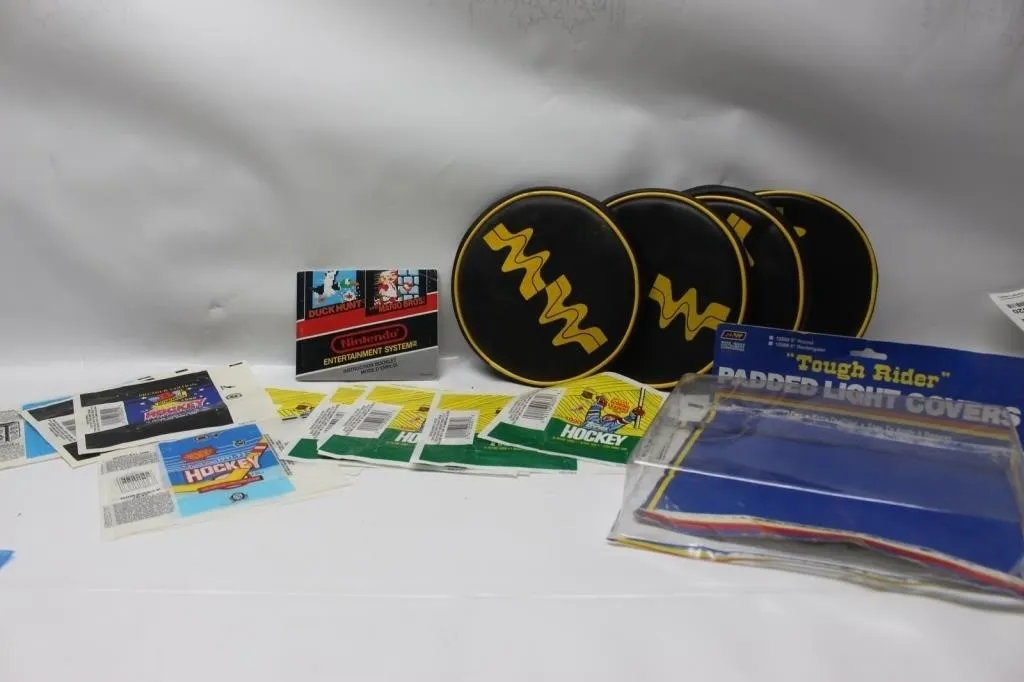 NES Games, Hockey Wrappers & Light Covers Lot