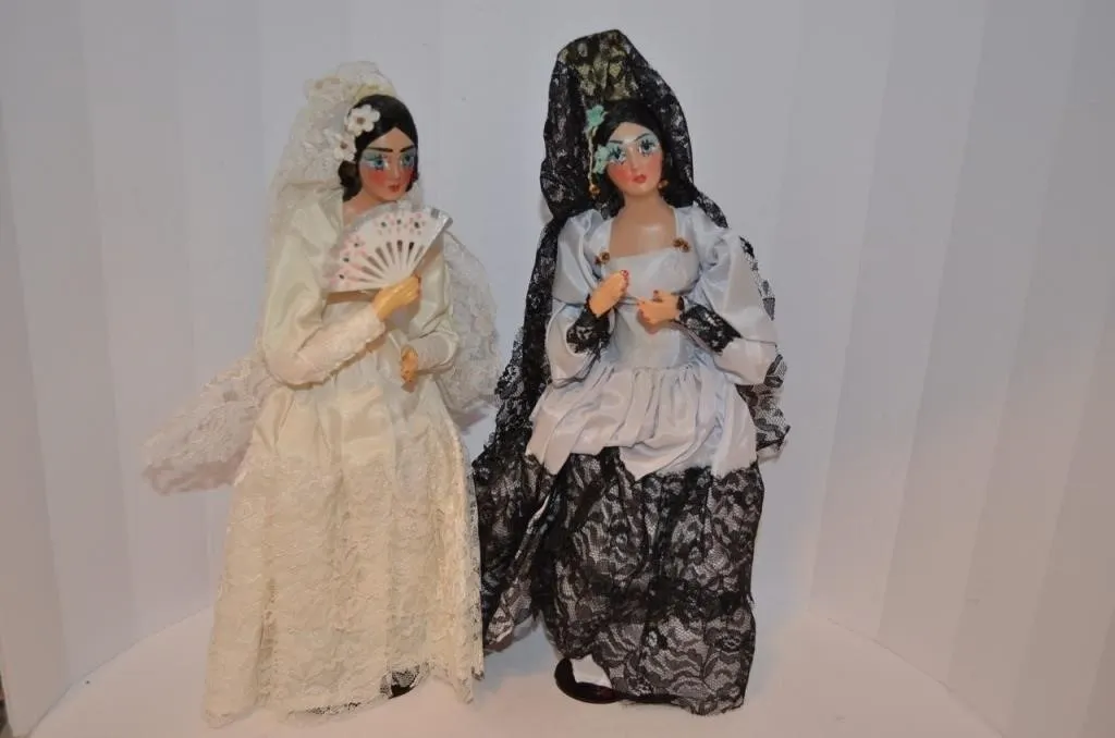 Vintage Carselle Spanish Senorita Doll Ornate Lac