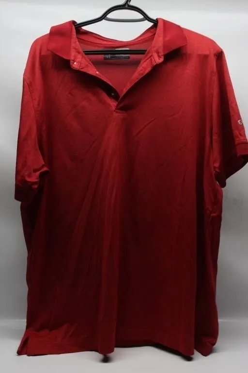 Used Callaway Men's Red Polo Golf Shirt, Size L
