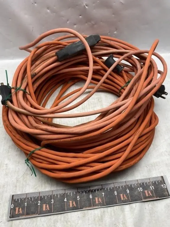 Orange Heavy-Duty Extension Cords, Lot of 2
