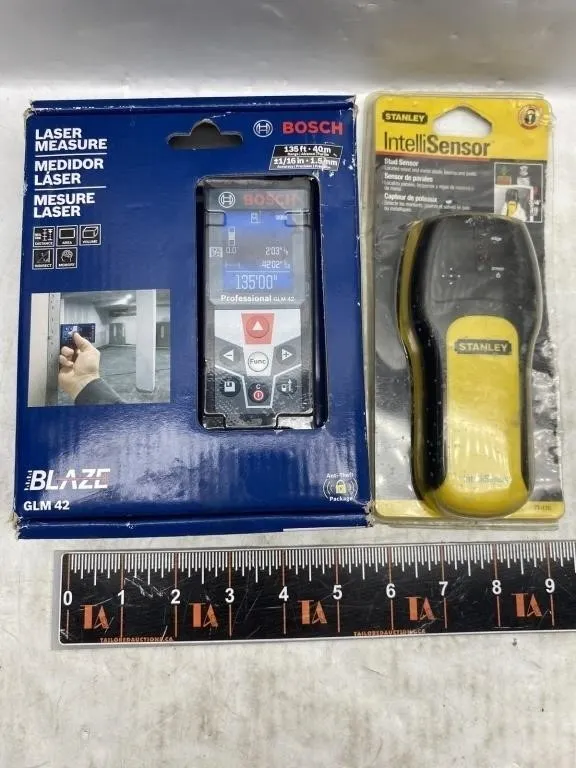 Bosch Laser Measure & Stanley Stud Sensor