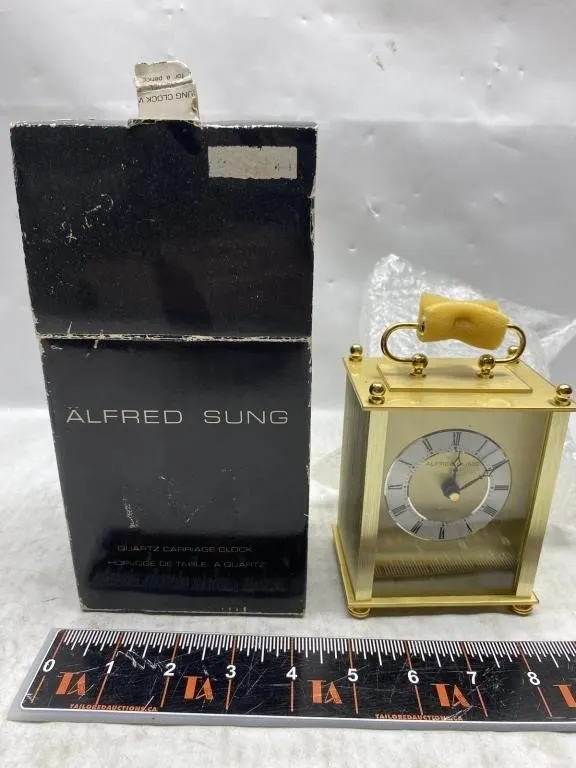 Alfred Sung Quartz Carriage Clock with Box
