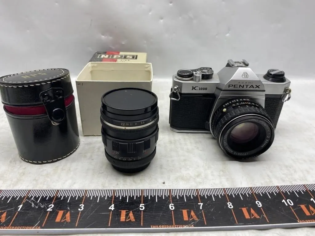Pentax K1000 Camera with Lens, NPS Lens & Case