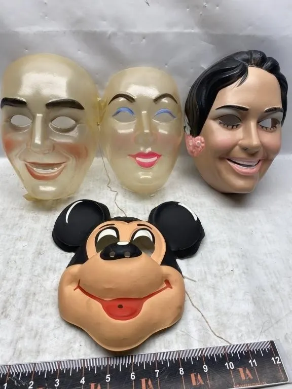 Vintage Vinyl Face Masks, Lot of 7