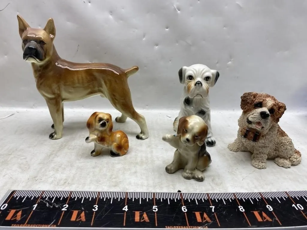 Ceramic Dog Figurines, Set of 6